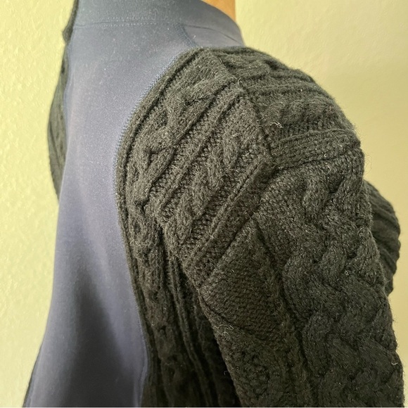 NIKE x SACAI sz S Tech Fleece Sweatshirt Sweater Navy Blue Black Split Cable - Picture 11 of 14